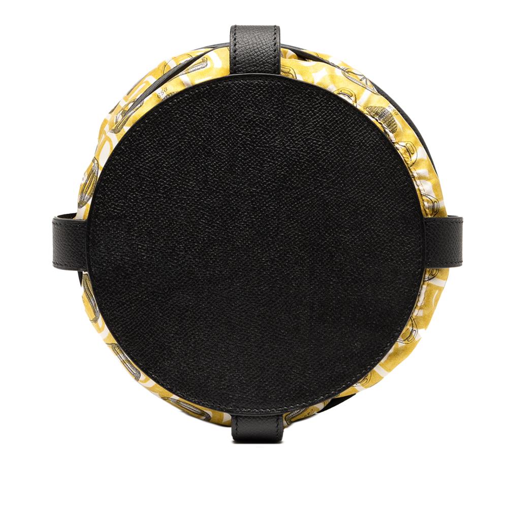 Hermès AB Hermès Yellow with Black Silk Fabric and Epsom Sac Musardine France