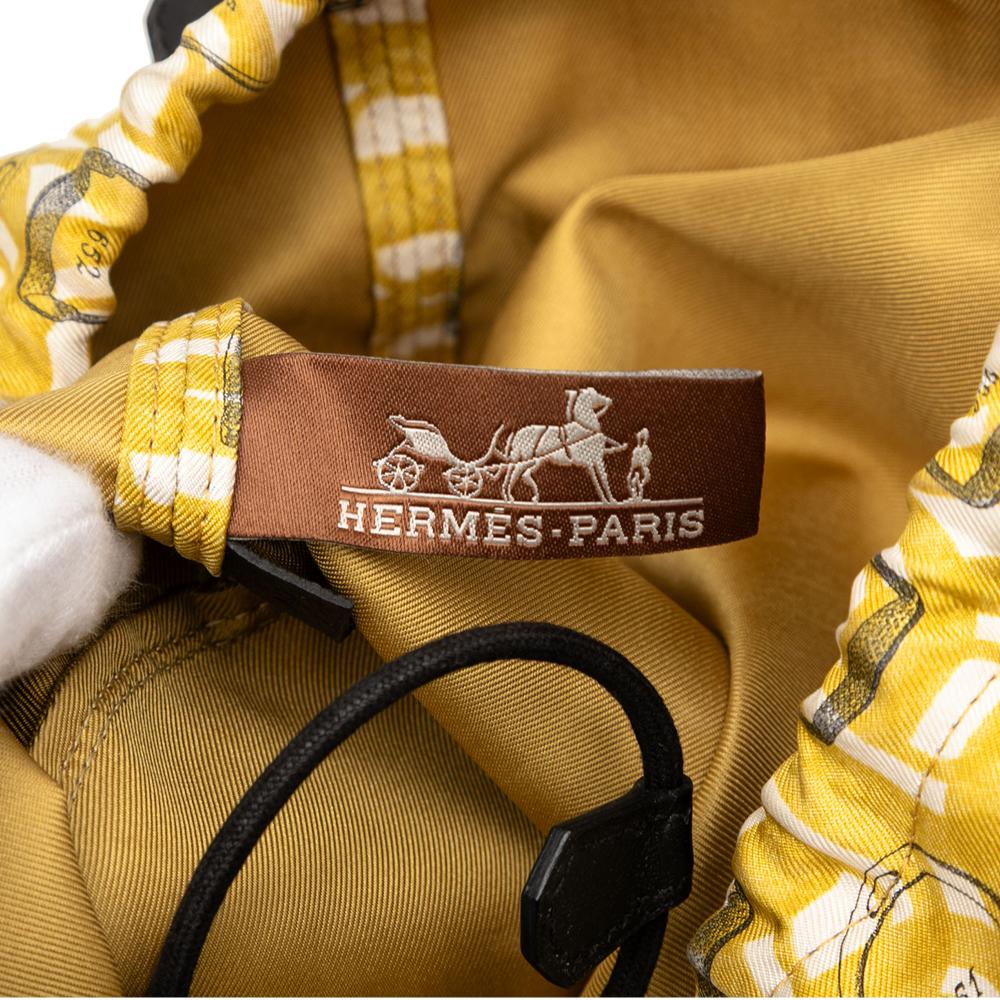 Hermès AB Hermès Yellow with Black Silk Fabric and Epsom Sac Musardine France