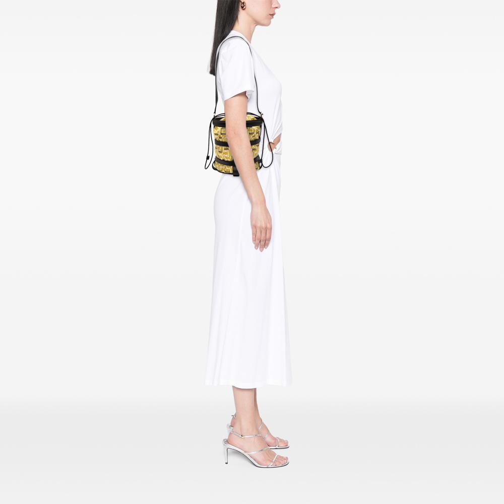 Hermès AB Hermès Yellow with Black Silk Fabric and Epsom Sac Musardine France