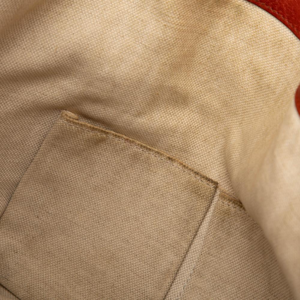 Gucci B Gucci Orange Calf Leather Large Laidback Crafty Tote Italy