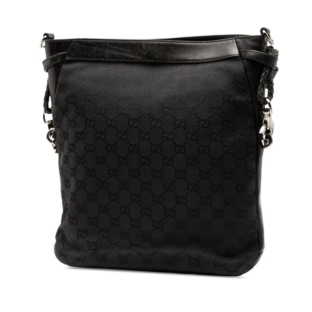Gucci B Gucci Black Canvas Fabric GG Crossbody Italy