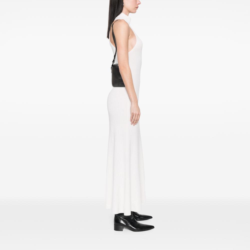 Loewe B LOEWE Black Calf Leather Satin skin Anagram Vertical Pocket Crossbody Spain