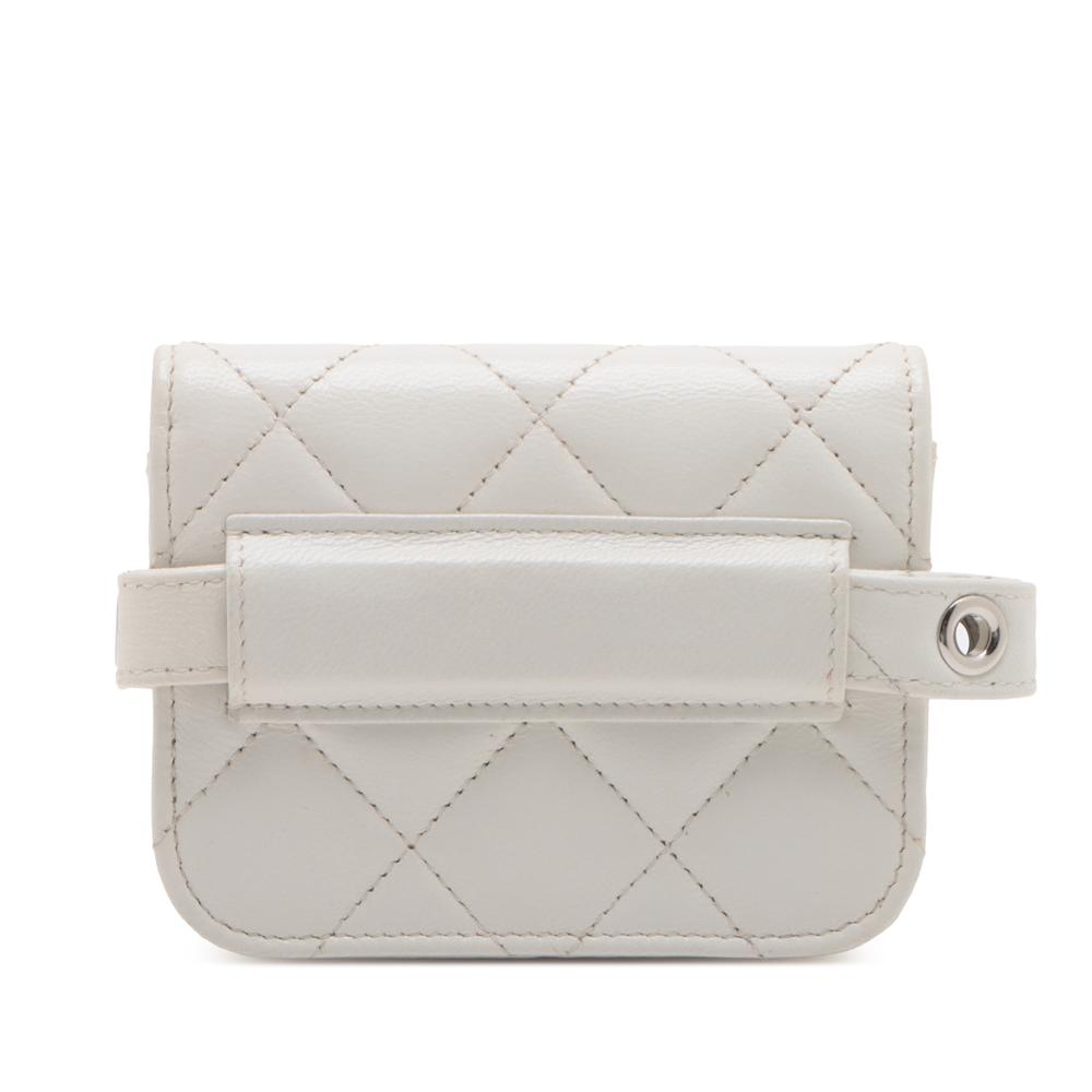 Chanel White Quilted Lamsbskin Punk Essentials Chain Flap Belt Bag France