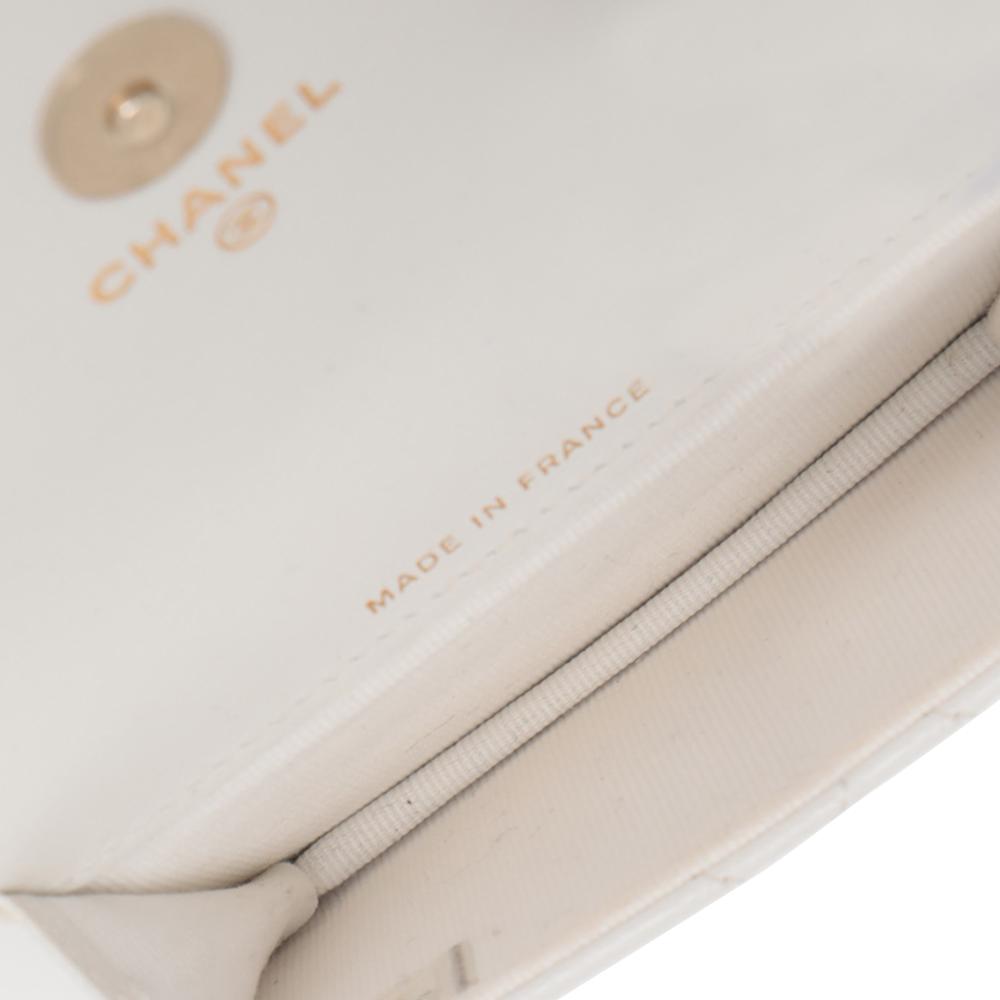 Chanel White Quilted Lamsbskin Punk Essentials Chain Flap Belt Bag France