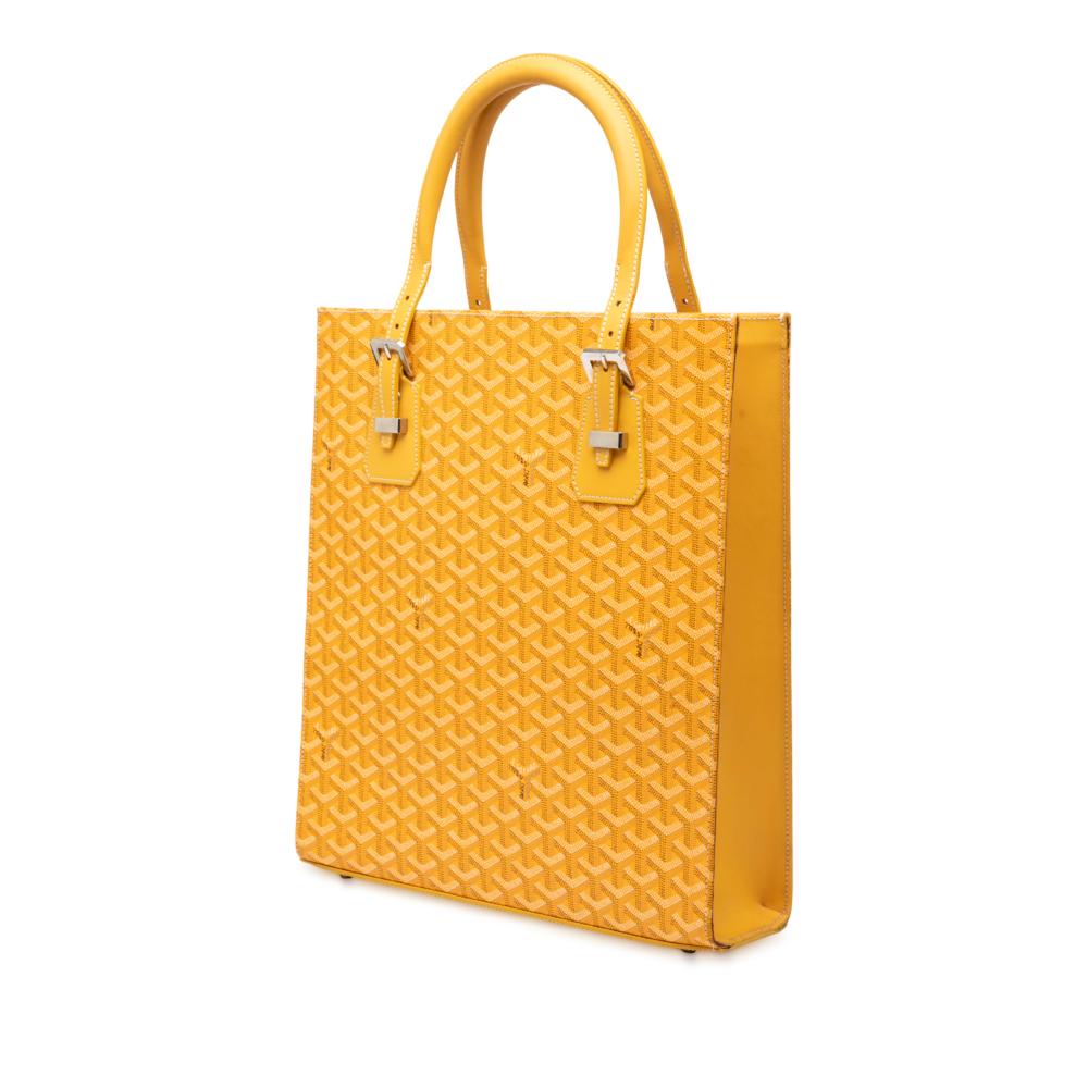 Goyard B Goyard Yellow Coated Canvas Fabric Goyardine Comores Tote GM France