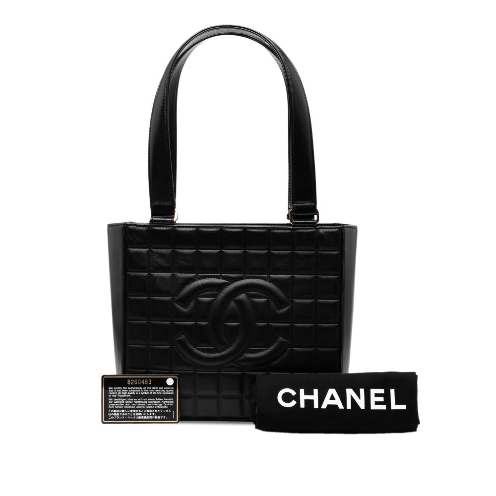 Chanel B Chanel Black Lambskin Leather Leather Chocolate Bar Lambskin Shoulder Bag Italy