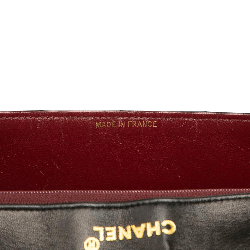 Chanel B Chanel Black Lambskin Leather Leather Medium Quilted Lambskin Mademoiselle Single Flap France