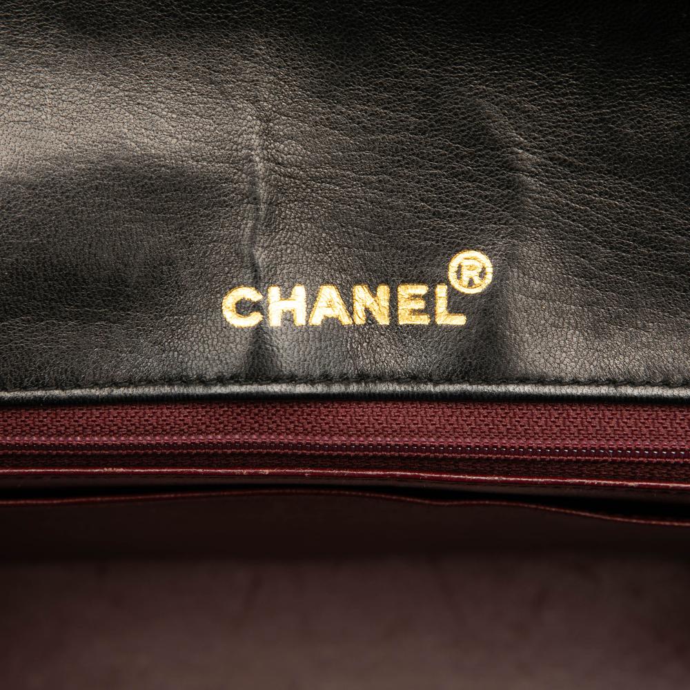Chanel B Chanel Black Lambskin Leather Leather Medium Quilted Lambskin Mademoiselle Single Flap France
