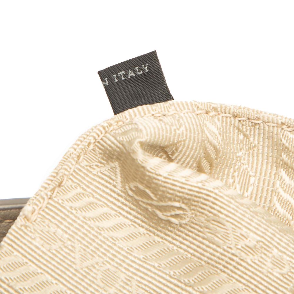 Prada B Prada Brown Light Beige Calf Leather Vitello Daino Open Convertible Tote Italy