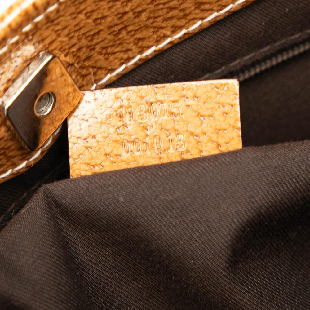 Gucci AB Gucci Brown Beige Canvas Fabric GG Tote Italy