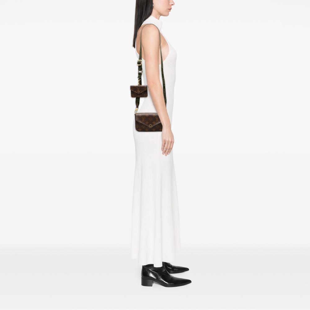 Louis Vuitton AB Louis Vuitton Brown Monogram Canvas Fabric Monogram Felicie Strap And Go Italy