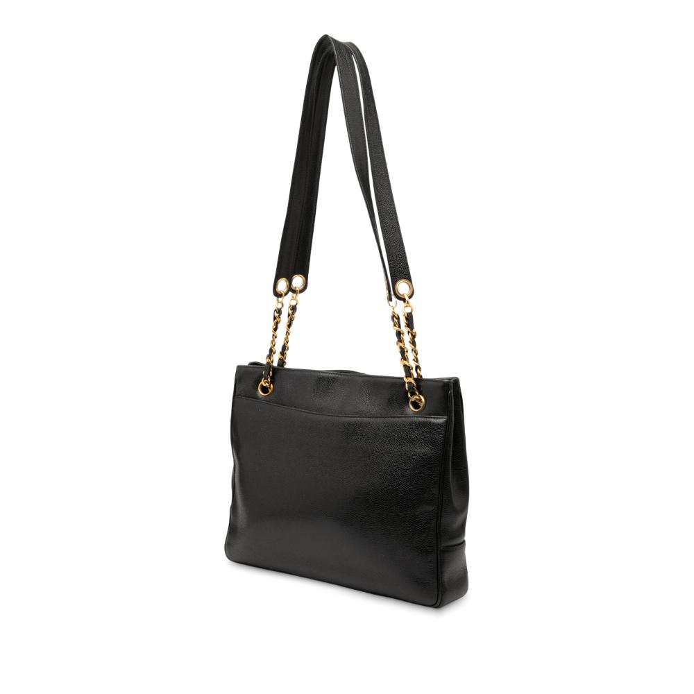 Chanel B Chanel Black Caviar Leather Leather CC Caviar Chain Tote Italy