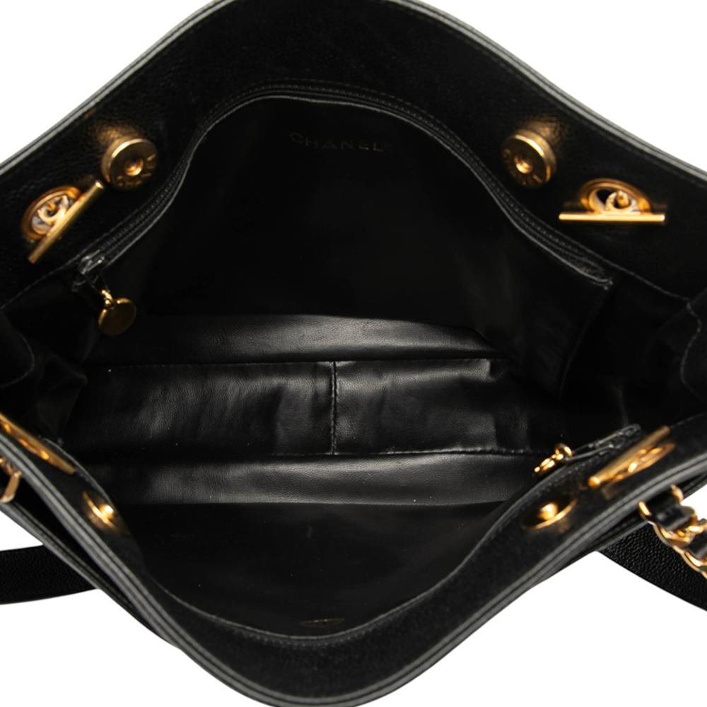 Chanel B Chanel Black Caviar Leather Leather CC Caviar Chain Tote Italy