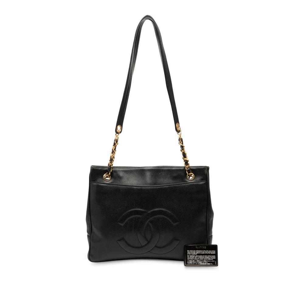Chanel B Chanel Black Caviar Leather Leather CC Caviar Chain Tote Italy