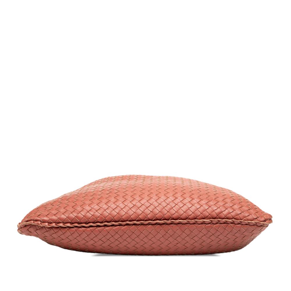 Bottega Veneta B Bottega Veneta Red Indian Red Nappa Leather Leather Medium Nappa Intrecciato Veneta Hobo Italy