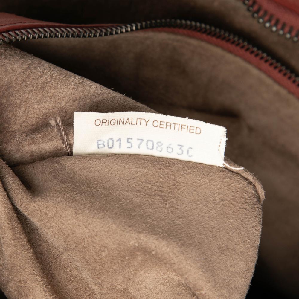 Bottega Veneta B Bottega Veneta Red Indian Red Nappa Leather Leather Medium Nappa Intrecciato Veneta Hobo Italy