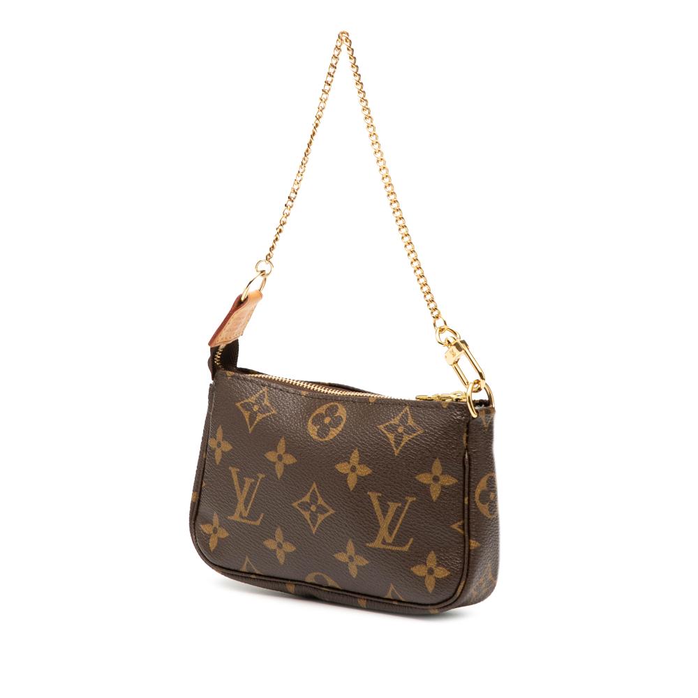 Louis Vuitton B Louis Vuitton Brown Monogram Canvas Fabric Monogram Mini Pochette Accessoires France