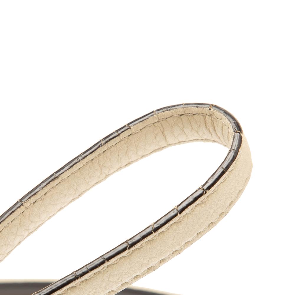 Gucci B Gucci White Ivory Calf Leather Medium Bamboo Daily Crossbody Italy