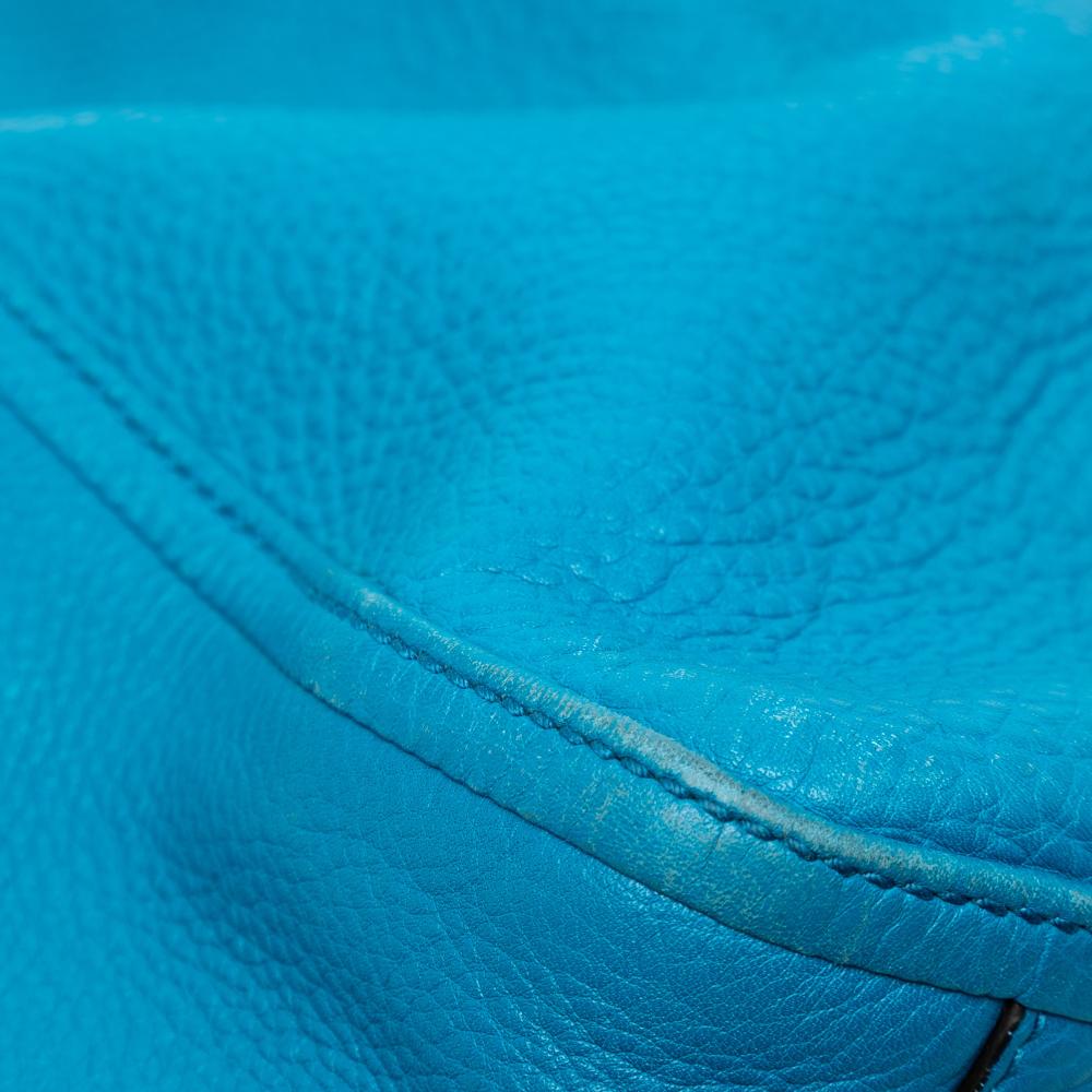 Gucci B Gucci Blue Calf Leather Medium Soho Cellarius Tote Italy