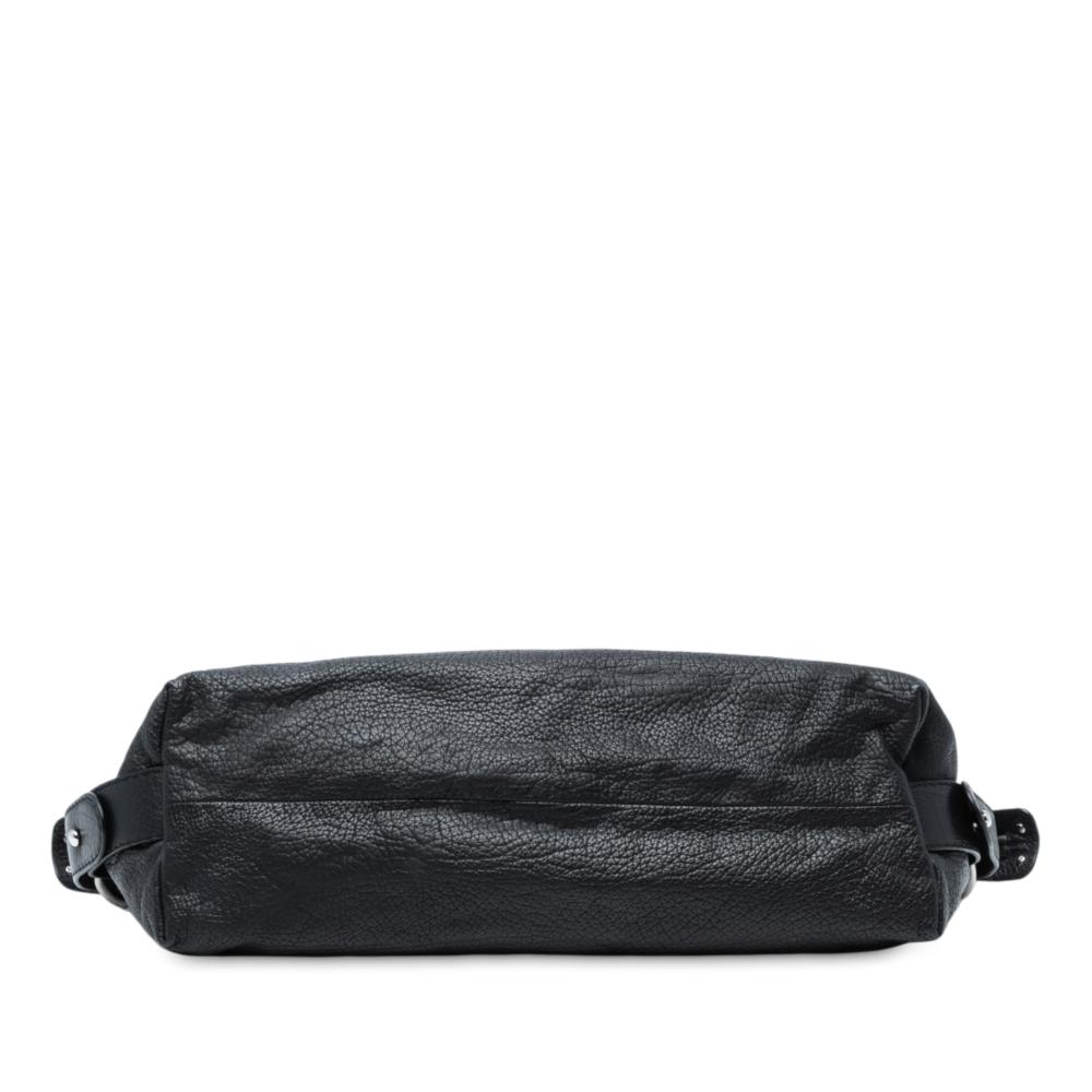 Gucci B Gucci Black Calf Leather Medium Bamboo Bar Tote Italy