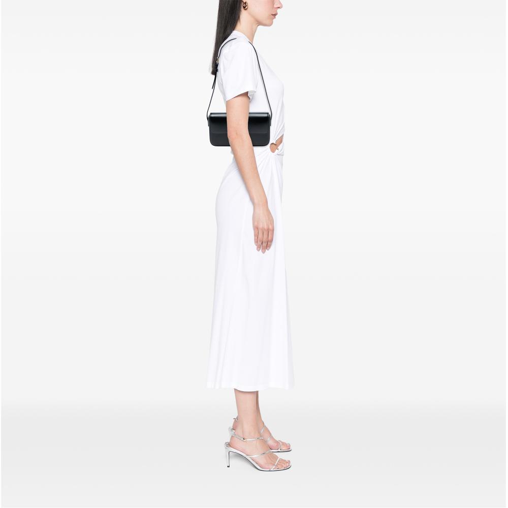 Celine AB Celine Black Calf Leather Shiny skin Triomphe Claude Shoulder Bag Italy