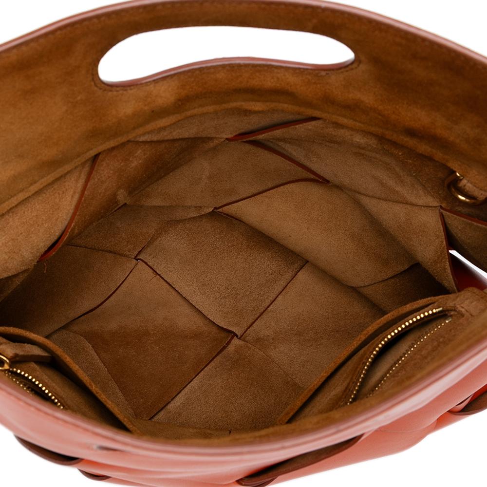 Bottega Veneta AB Bottega Veneta Orange Calf Leather Small French skin Slip Tote Italy