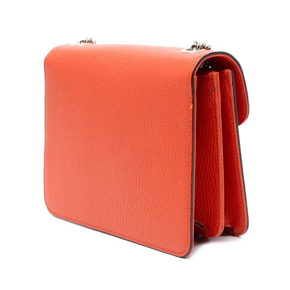 Gucci B Gucci Orange Calf Leather Small Dollar skin Interlocking G Crossbody Italy