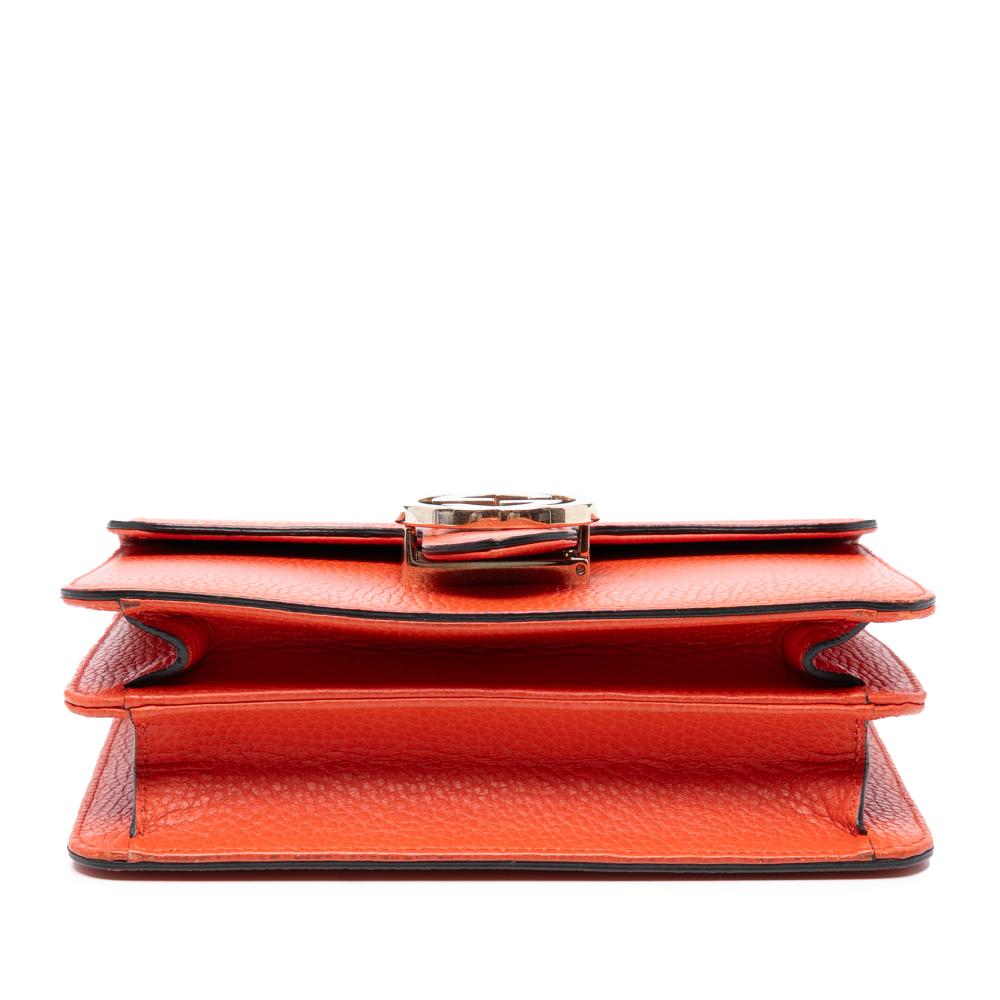 Gucci B Gucci Orange Calf Leather Small Dollar skin Interlocking G Crossbody Italy