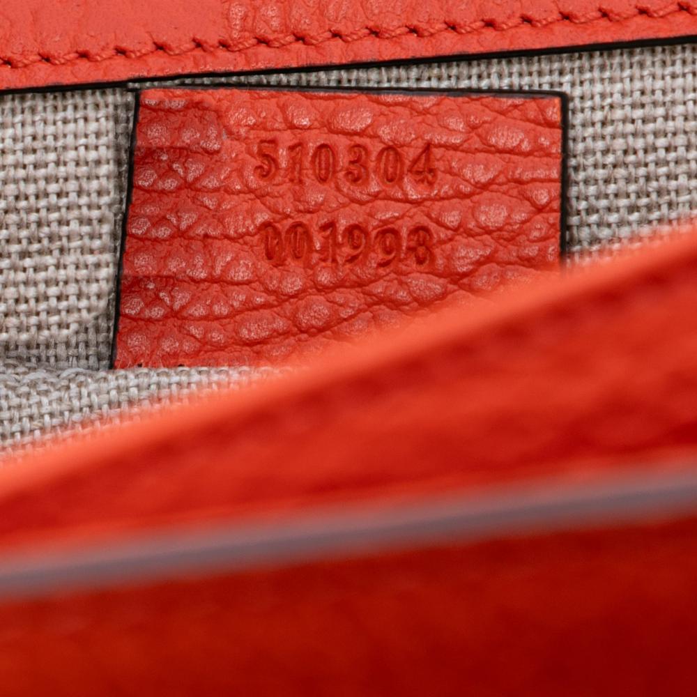 Gucci B Gucci Orange Calf Leather Small Dollar skin Interlocking G Crossbody Italy