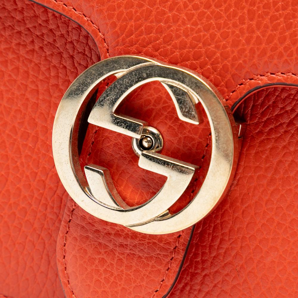 Gucci B Gucci Orange Calf Leather Small Dollar skin Interlocking G Crossbody Italy