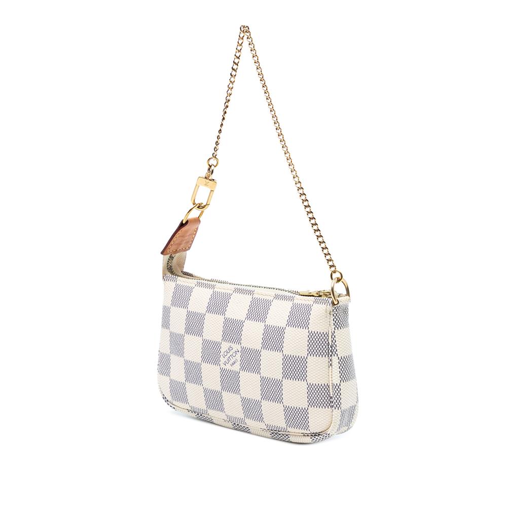 Louis Vuitton AB Louis Vuitton White Damier Canvas Fabric Damier Azur Mini Pochette Accessoires France