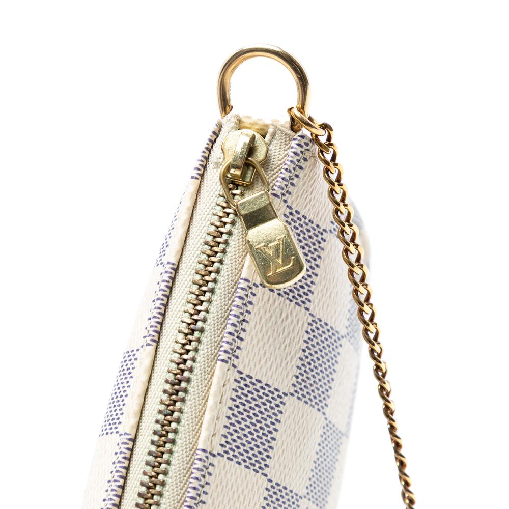Louis Vuitton AB Louis Vuitton White Damier Canvas Fabric Damier Azur Mini Pochette Accessoires France