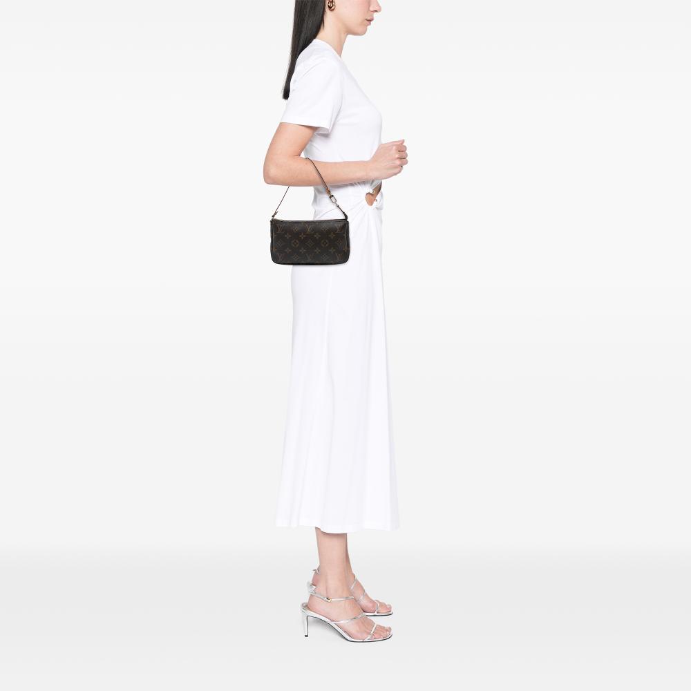 Louis Vuitton B Louis Vuitton Brown Monogram Canvas Fabric Monogram Pochette Accessoires Spain