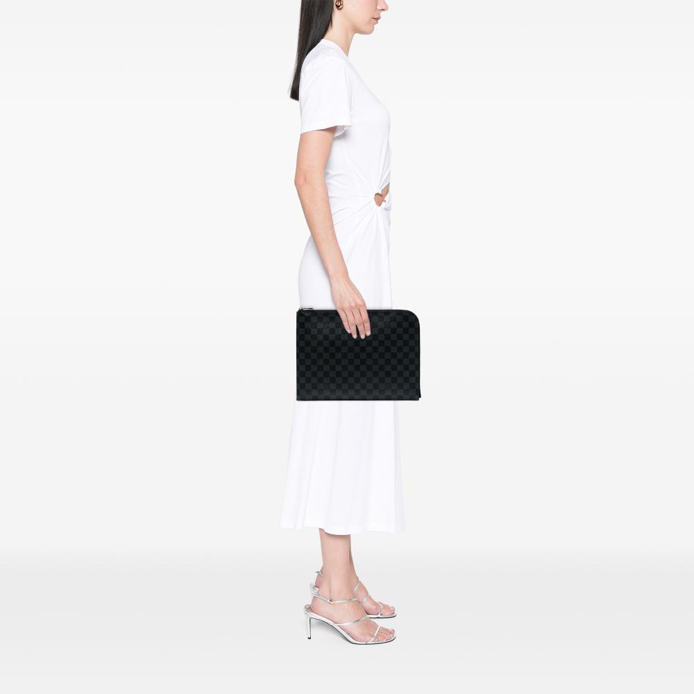 Louis Vuitton AB Louis Vuitton Black Damier Canvas Fabric Damier Graphite Pochette Jour GM France