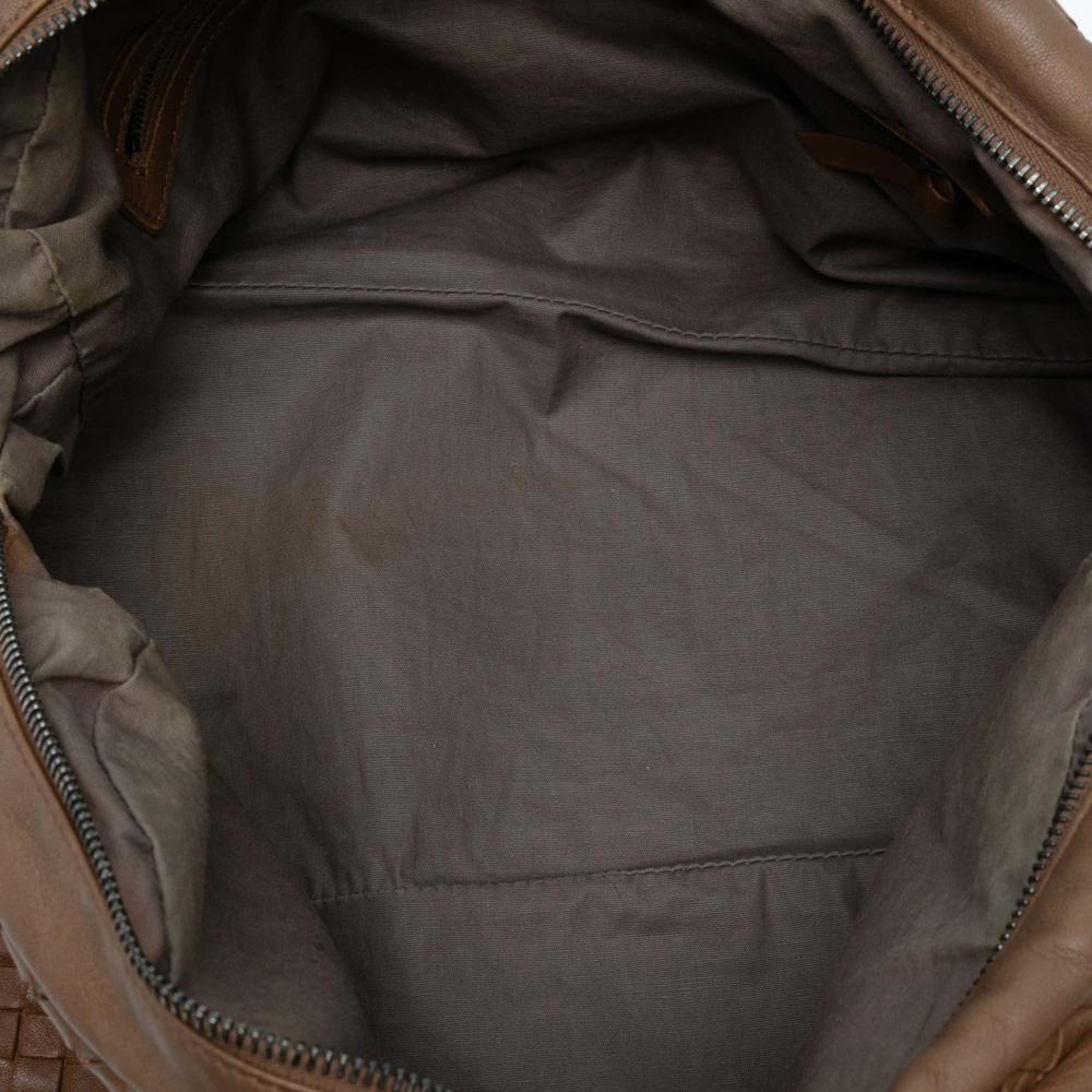 Bottega Veneta B Bottega Veneta Brown Nappa Leather Leather Nappa Intrecciato Shoulder Bag Italy