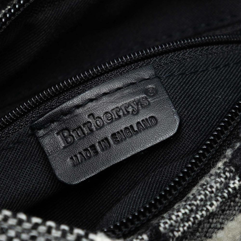 Burberry B Burberry Black with White Wool Fabric Vintage Check Shoulder Bag United Kingdom