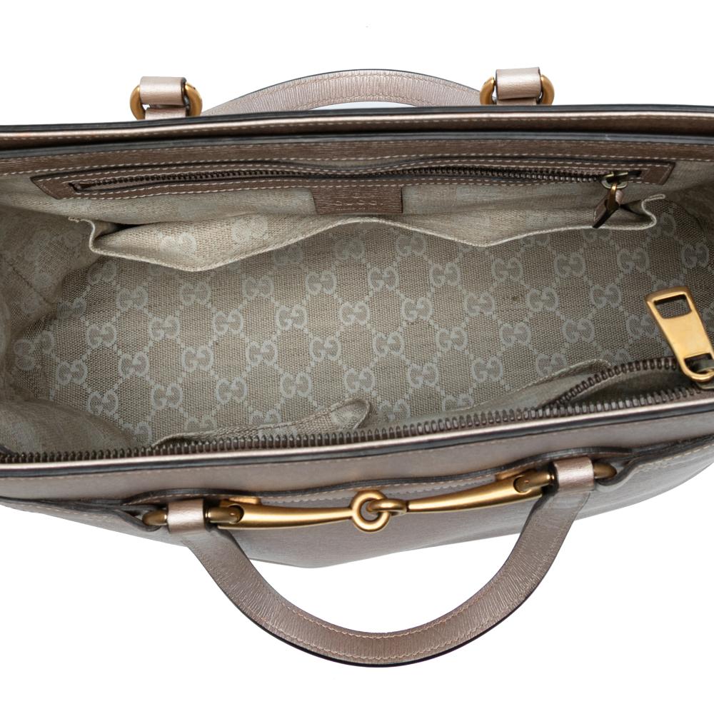 Gucci AB Gucci Gold Calf Leather Bright Bit Satchel Italy