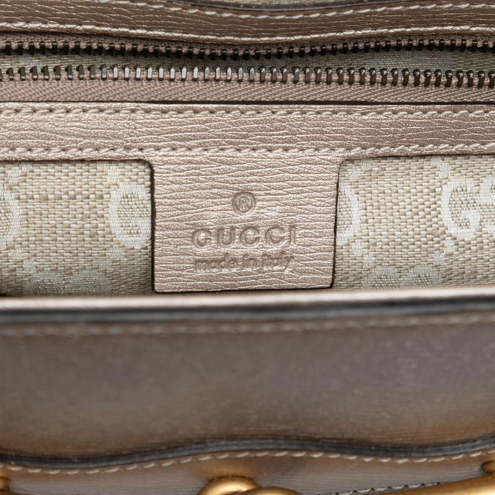 Gucci AB Gucci Gold Calf Leather Bright Bit Satchel Italy