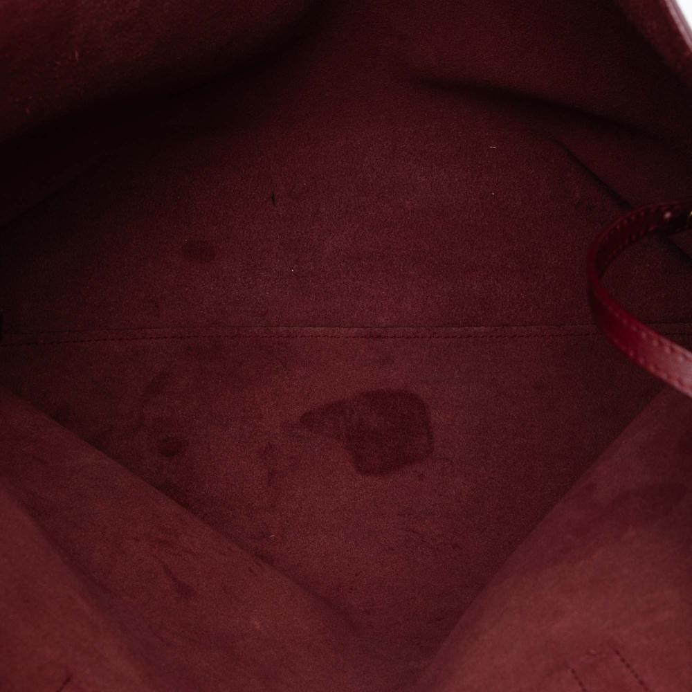 Saint Laurent B Saint Laurent Red Bordeaux Calf Leather North South Shopper Tote Italy