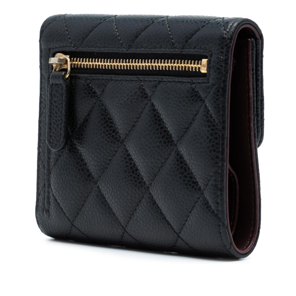 Chanel AB Chanel Black Caviar Leather Leather CC Quilted Caviar Compact Flap Wallet Spain