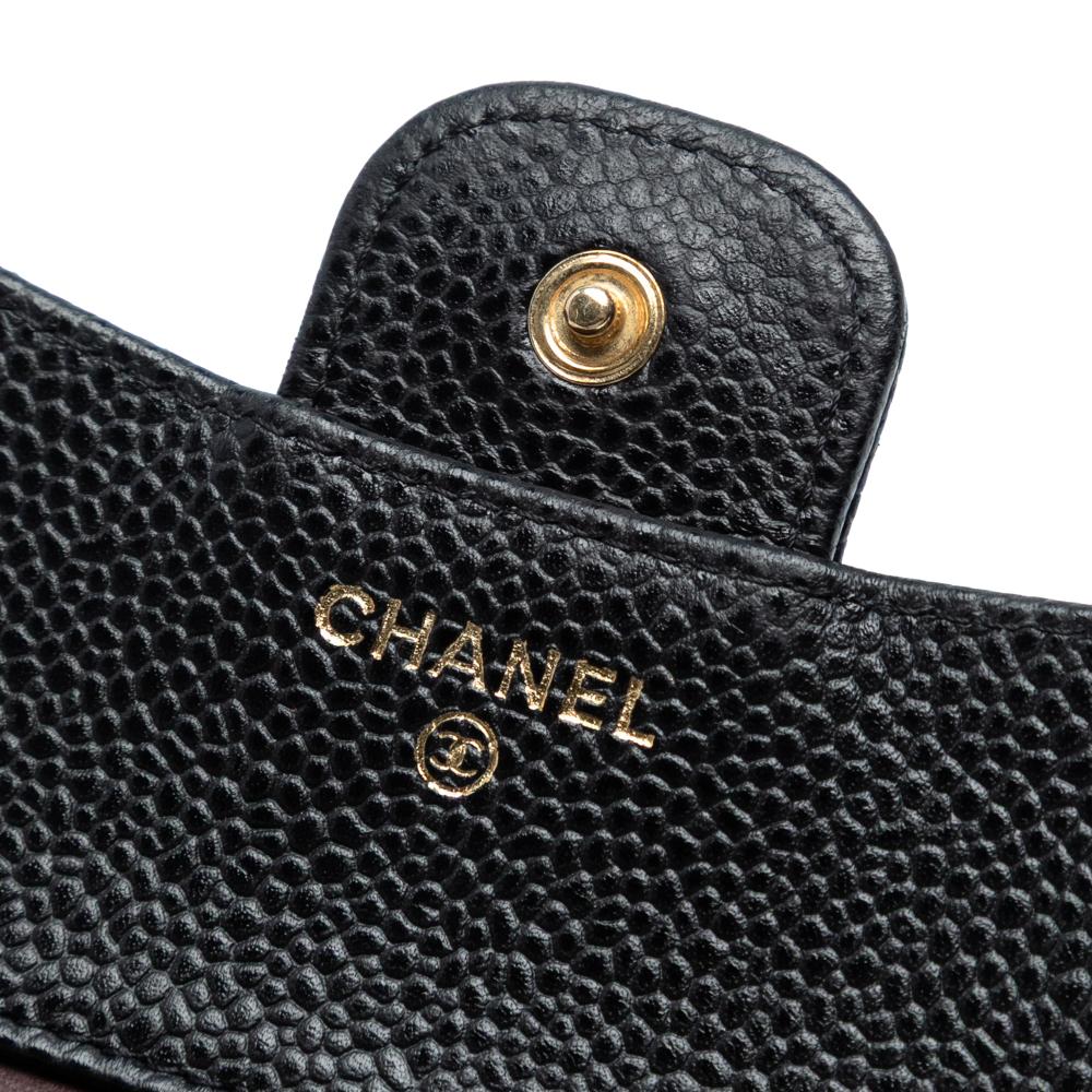Chanel AB Chanel Black Caviar Leather Leather CC Quilted Caviar Compact Flap Wallet Spain
