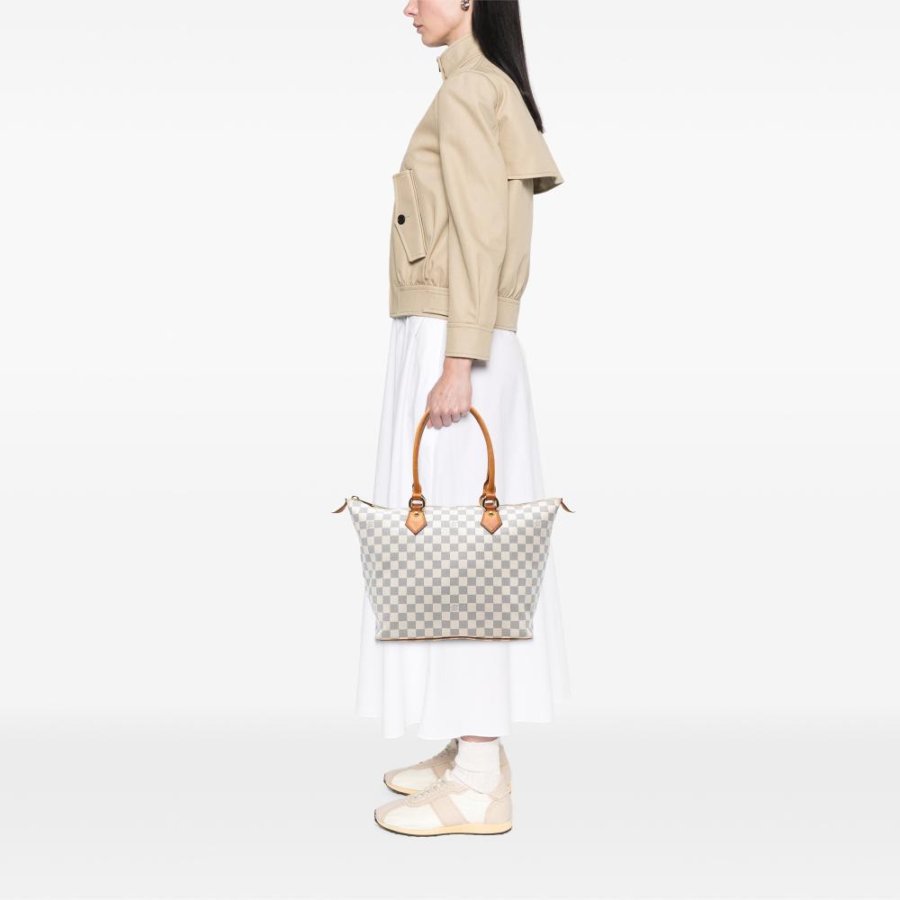 Louis Vuitton B Louis Vuitton White Damier Canvas Fabric Damier Azur Saleya MM France