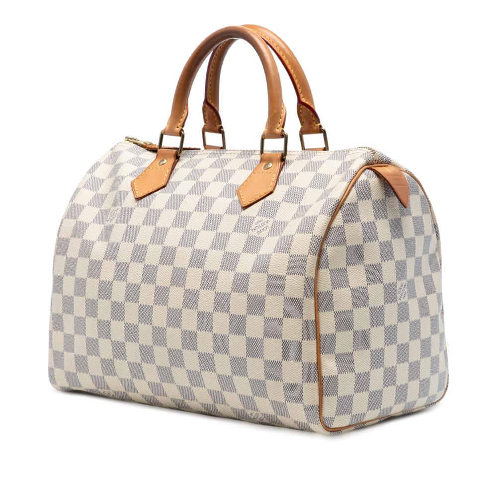 Louis Vuitton B Louis Vuitton White Damier Canvas Fabric Damier Azur Speedy 30 France