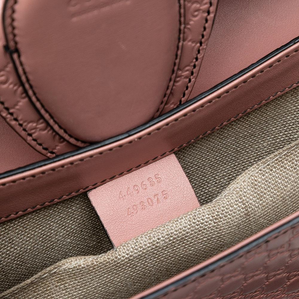 Gucci B Gucci Pink Calf Leather Medium Microguccissima Emily Shoulder Bag Italy
