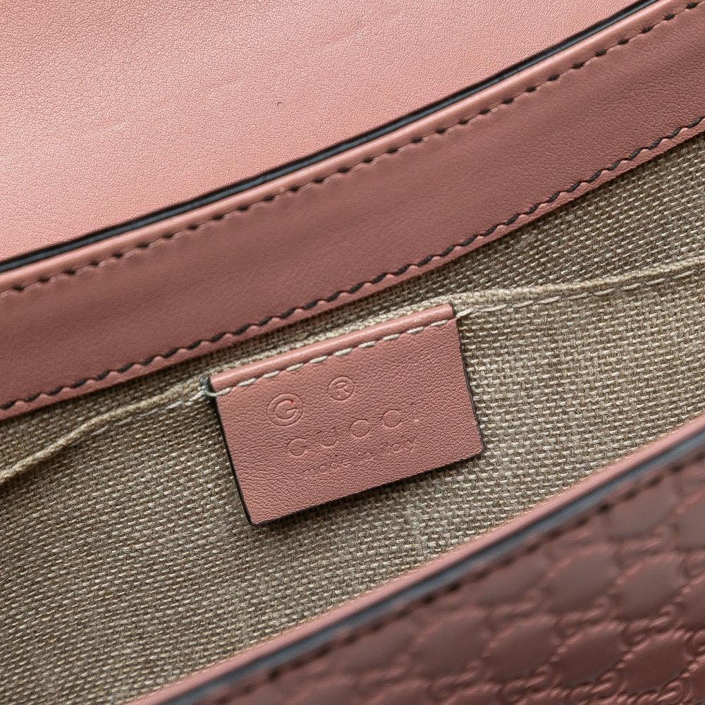 Gucci B Gucci Pink Calf Leather Medium Microguccissima Emily Shoulder Bag Italy