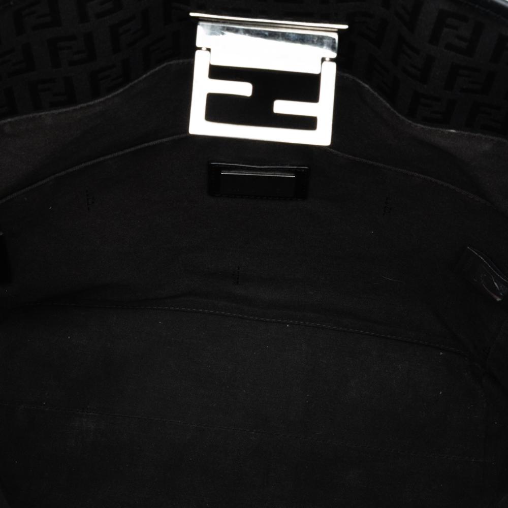 Fendi B Fendi Brown Dark Brown Canvas Fabric Zucchino Tote Italy