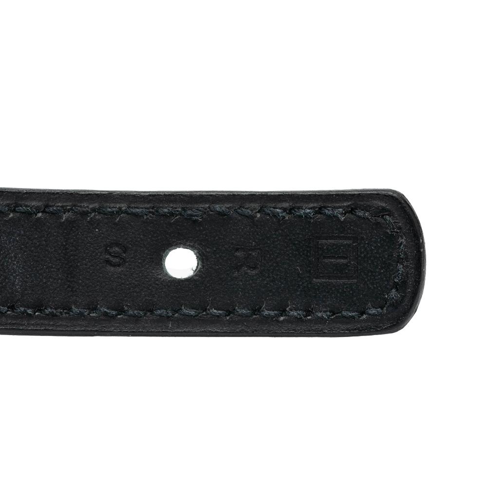 Hermès AB Hermès Black with Silver Calf Leather Swift Clou de Selle Looping Bracelet France