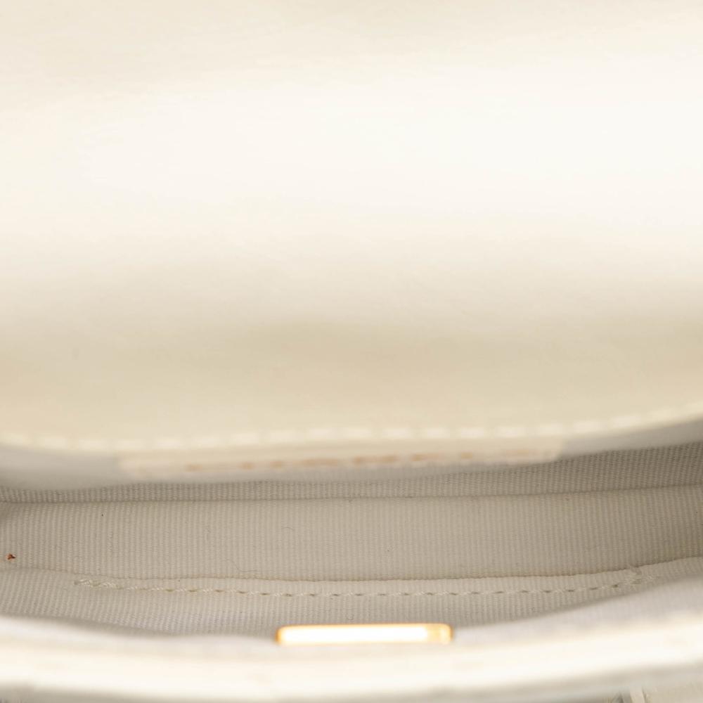 Chanel B Chanel White Ivory Calf Leather Mini Aged skin City School Flap France