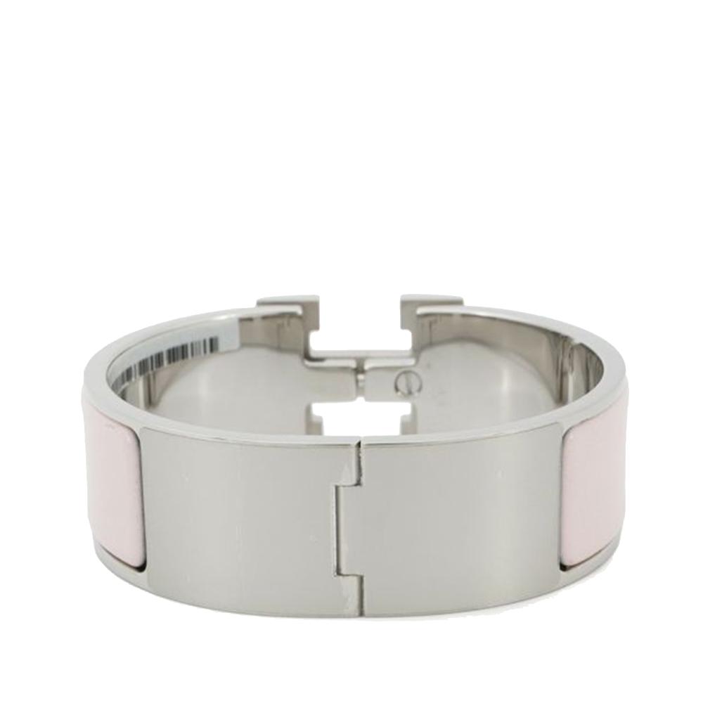 Hermès AB Hermès Pink Light Pink Enamel Other Wide Clic Clac H Bracelet PM France