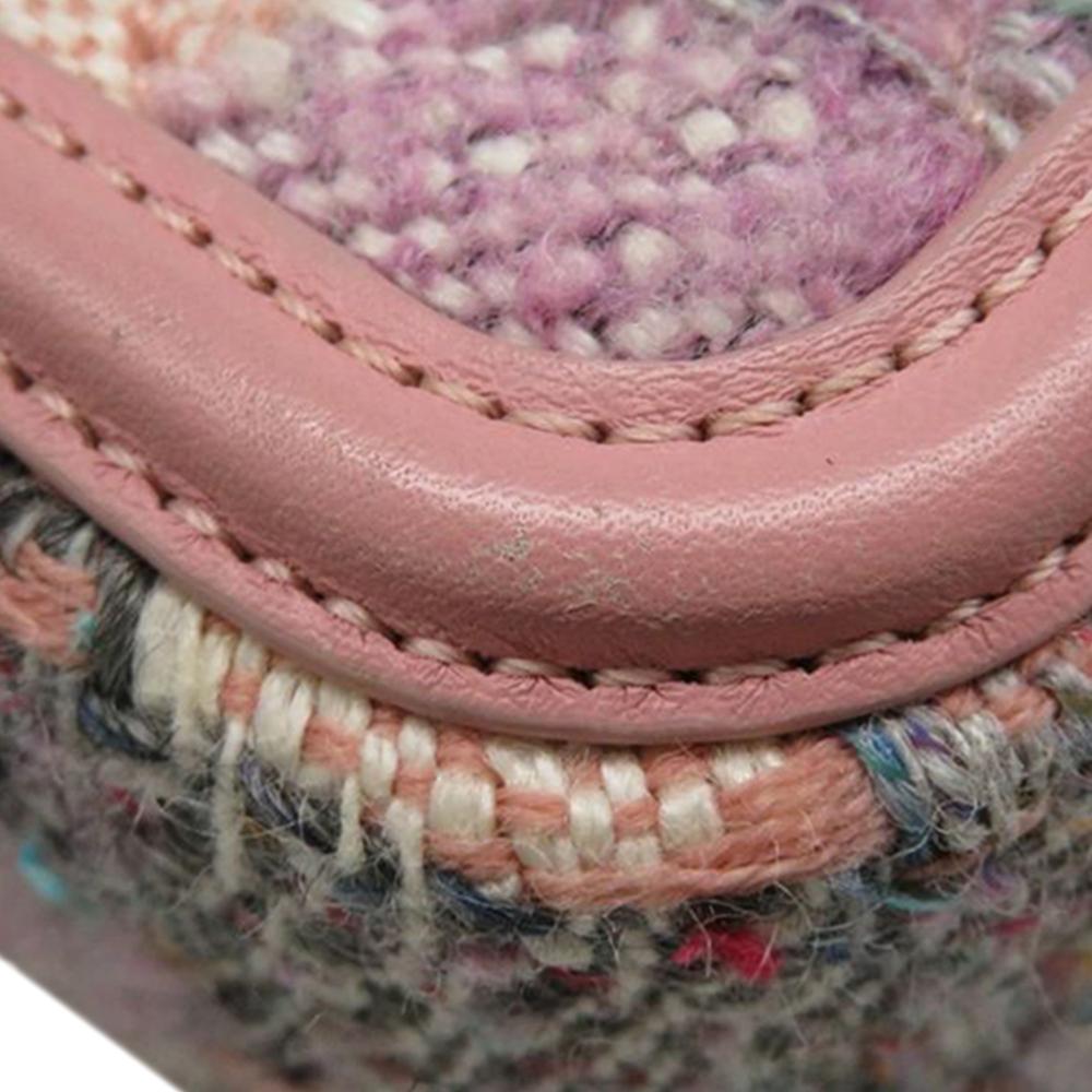 Chanel AB Chanel Pink Light Pink Tweed Fabric Small CC Filigree Vanity Case Italy